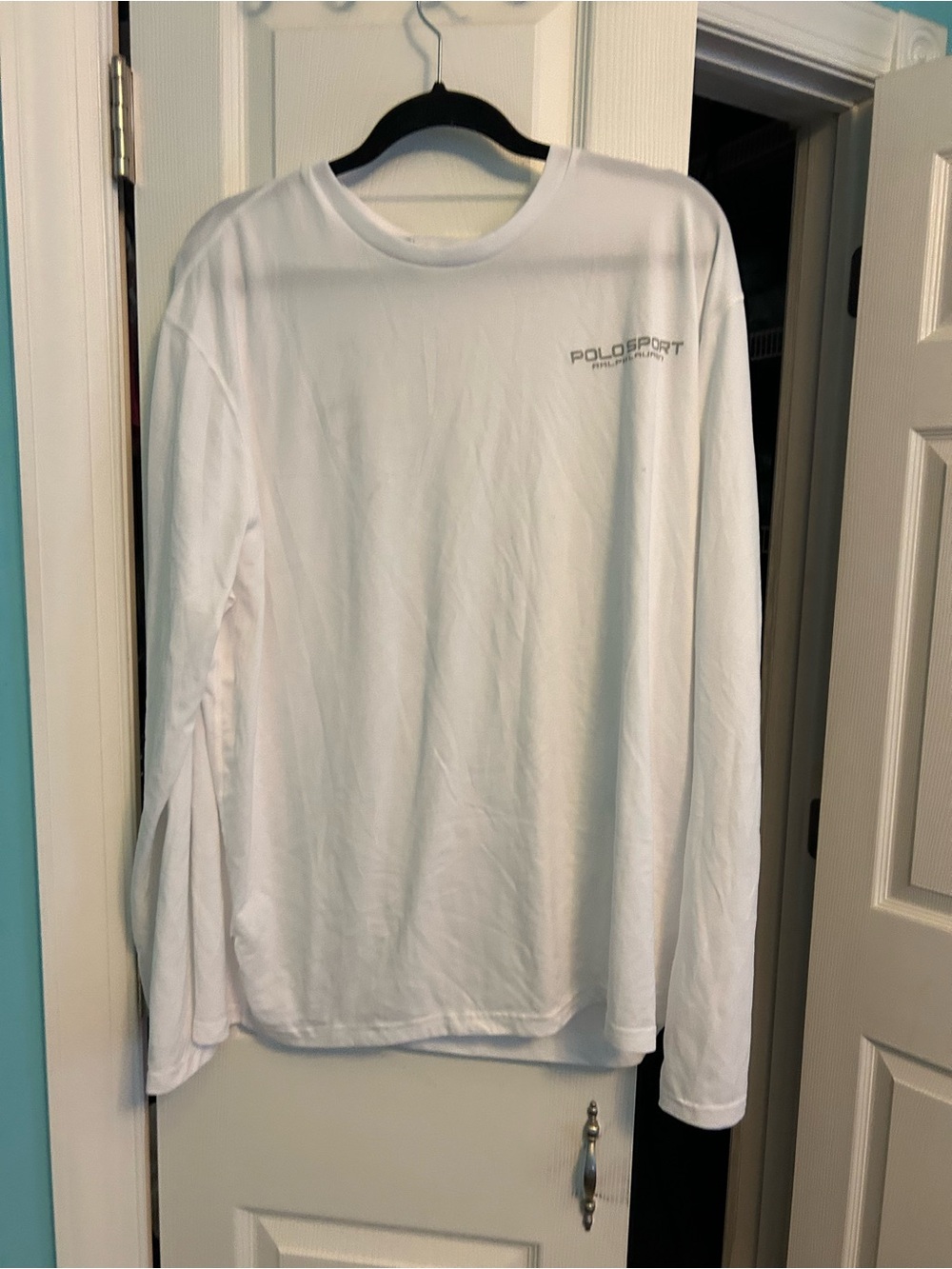 Polo by Ralph Lauren White Long-Sleeve Crewneck Polo Sport Shirt